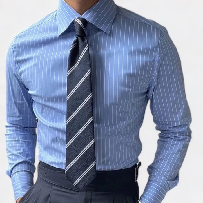 Italian Striped Shirt - AntoniosClothing - Blue