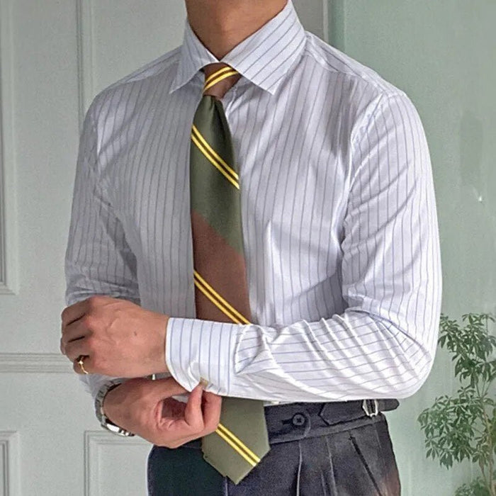 Italian Striped Shirt - AntoniosClothing - Blue