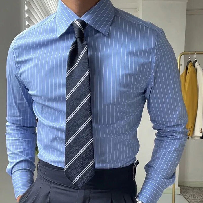 Italian Striped Shirt - AntoniosClothing - Blue