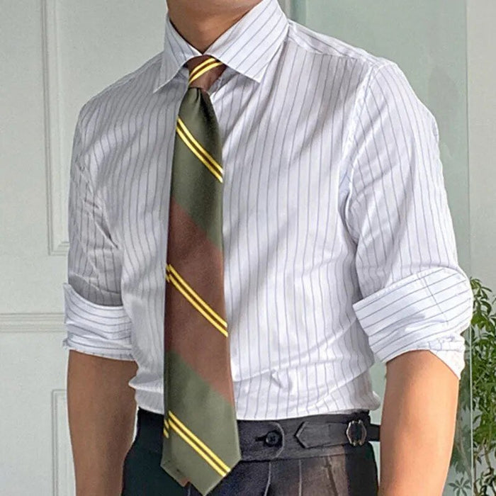 Italian Striped Shirt - AntoniosClothing - White