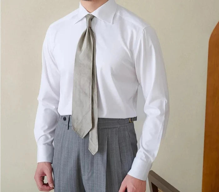 Italian style old money shirt - AntoniosClothing - Navy Blue