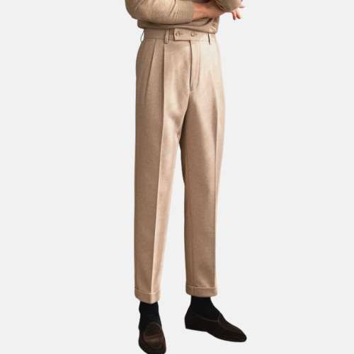 Italy High Waist Trousers - AntoniosClothing - Khaki