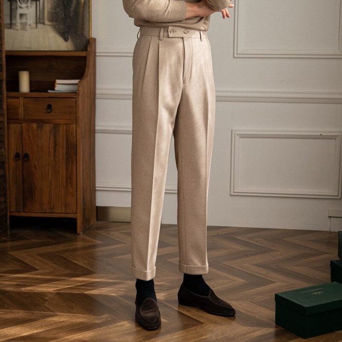 Italy High Waist Trousers - AntoniosClothing - Khaki