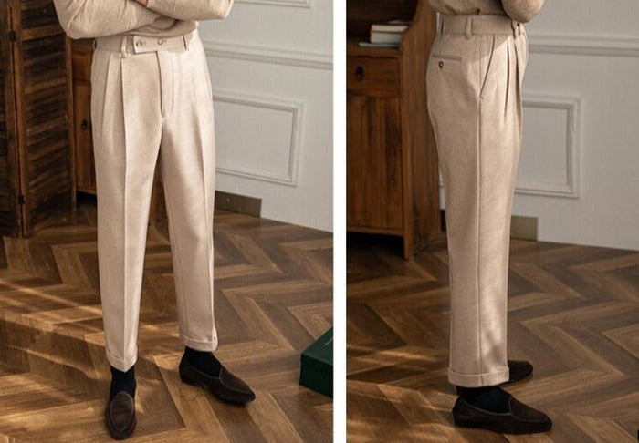 Italy High Waist Trousers - AntoniosClothing - Khaki