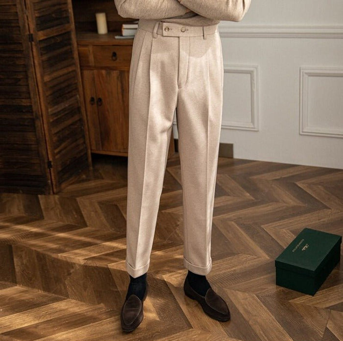 Italy High Waist Trousers - AntoniosClothing - Khaki
