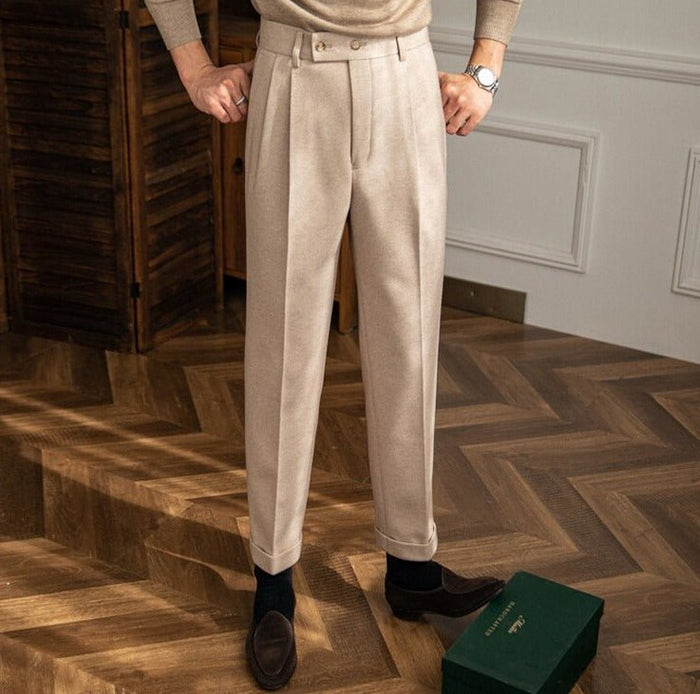Italy High Waist Trousers - AntoniosClothing - Khaki