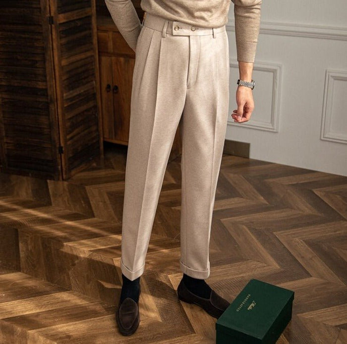 Italy High Waist Trousers - AntoniosClothing - Khaki