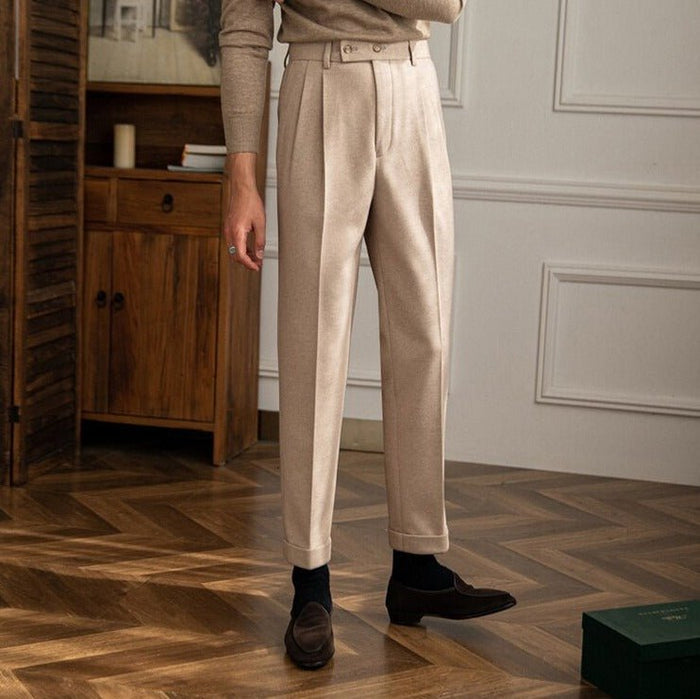 Italy High Waist Trousers - AntoniosClothing - Khaki