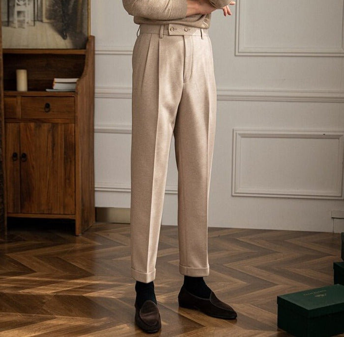 Italy High Waist Trousers - AntoniosClothing - Khaki