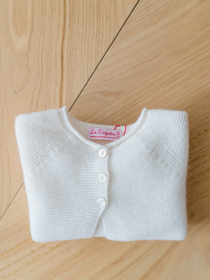 Ivory Leandra Cashmere Baby Cardigan