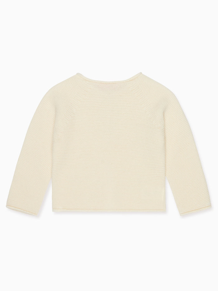 Ivory Leandra Cashmere Baby Cardigan