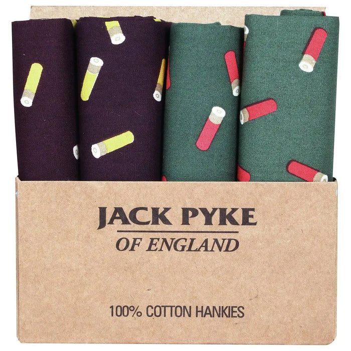 Jack Pyke 4 Pack Cotton Hankies Cartridge Design - John Bull Clothing  from  John Bull Clothing
