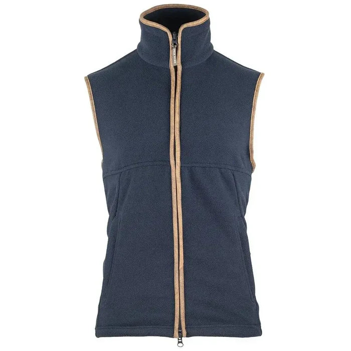 Front view of navy Jack Pyke Countryman Fleece Gilet with contrast trim and zip closure, made for comfort and warmth during outdoor use.  from  John Bull Clothing