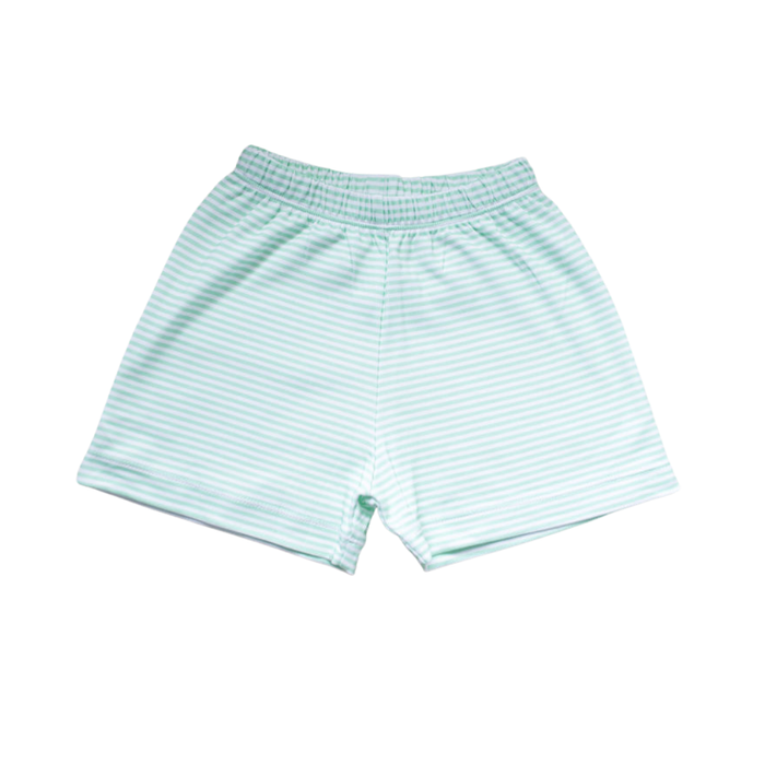 James and Lottie - Conrad Shorts - Light Green Stripe