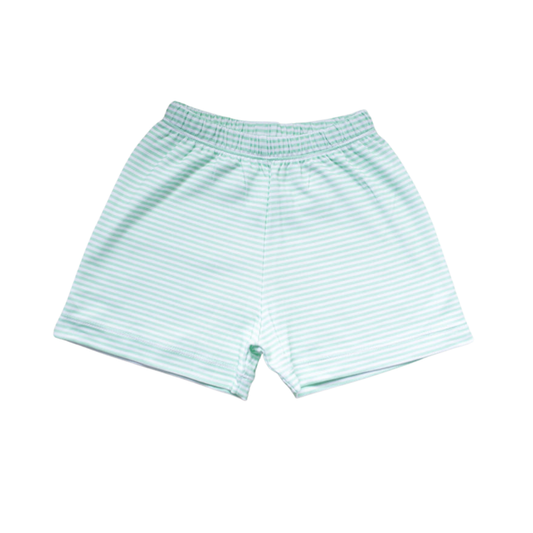James and Lottie - Conrad Shorts - Light Green Stripe