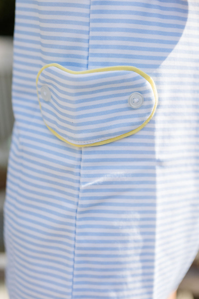 James and Lottie - Reed Jon Jon - Blue Stripe with Yellow