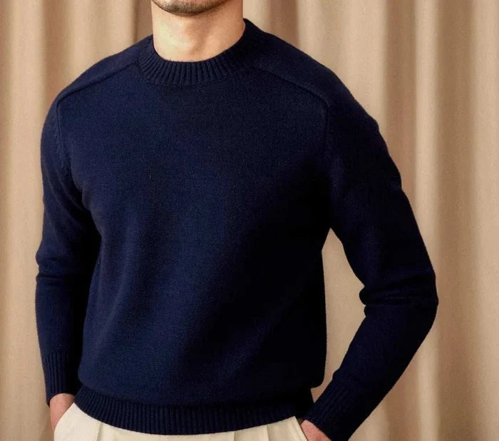 Japanese casual winter sweater - AntoniosClothing - Navy blue