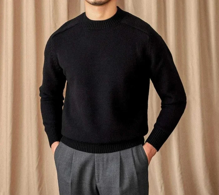 Japanese casual winter sweater - AntoniosClothing - Navy blue