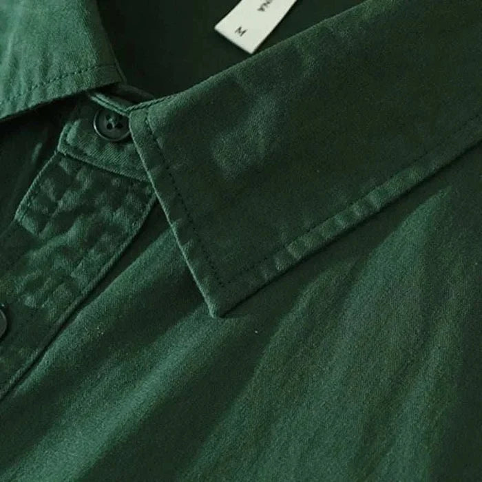 Japanese loose short sleeve summer shirt - AntoniosClothing - Green