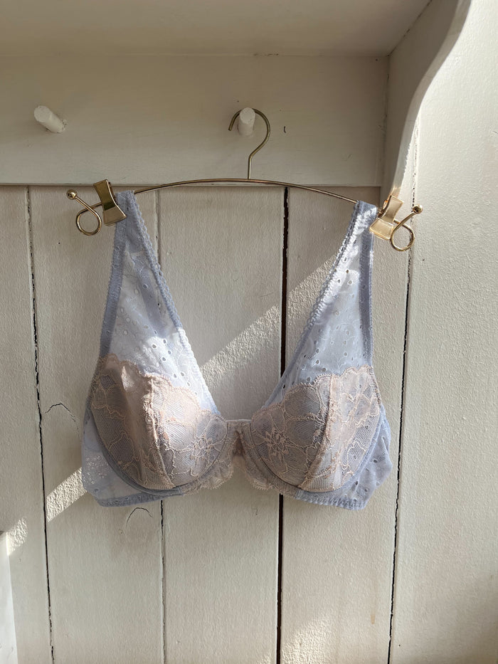 Jasmine Plunge Underwire Bra | Pale Blue