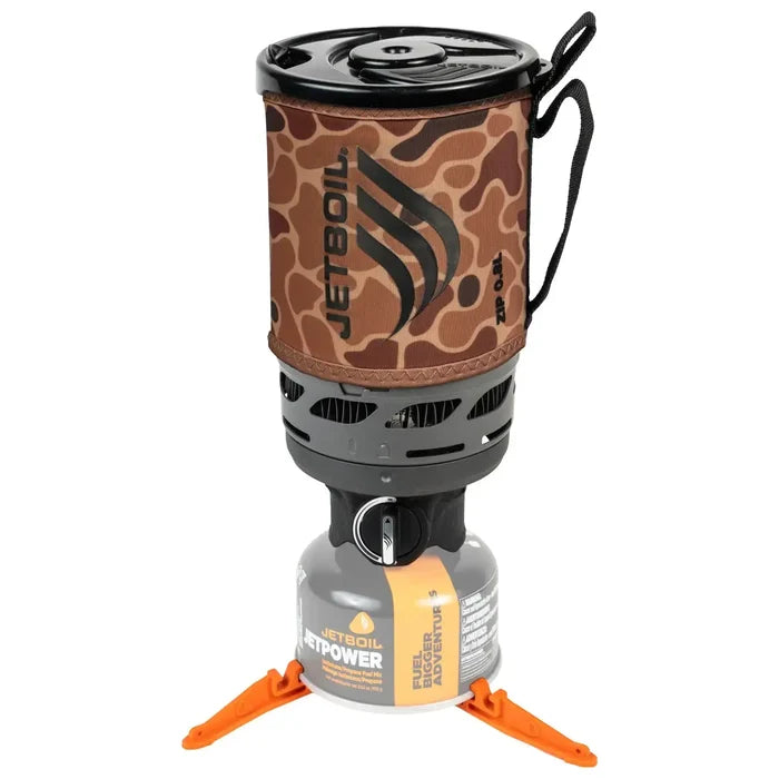 Jetboil Zip Duck Camo 0.8L camping stove set with fuel canister  from  John Bull Clothing