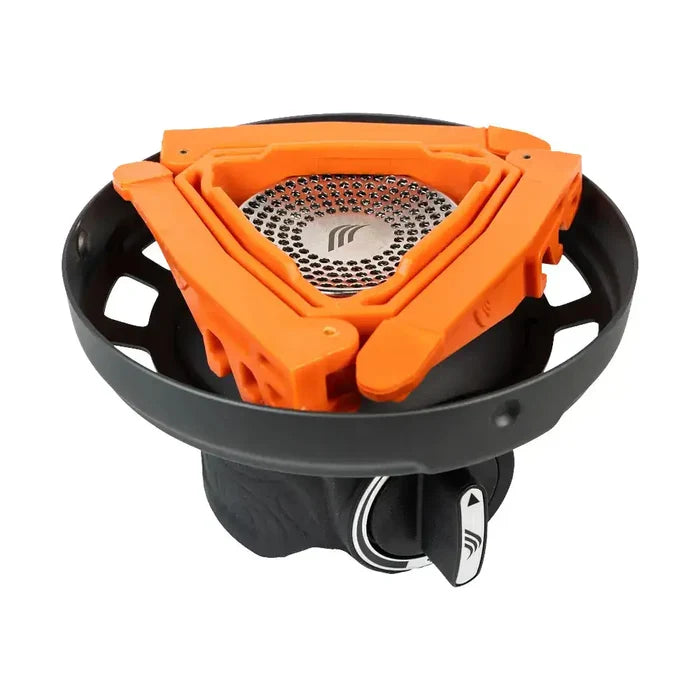 Jetboil Zip stove with orange stabilizer legs for outdoor cooking  from  John Bull Clothing