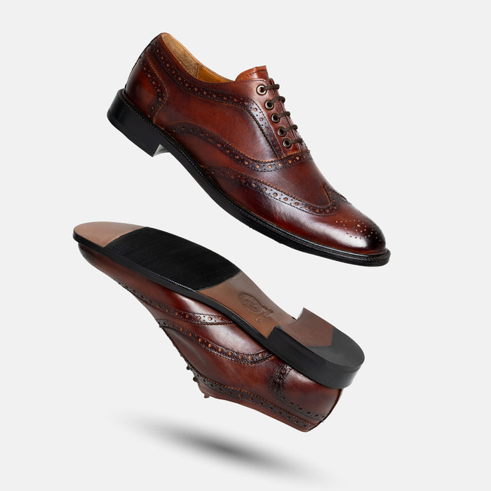 JUNCAL zapato oxford brogue london vista superior líneas limpias