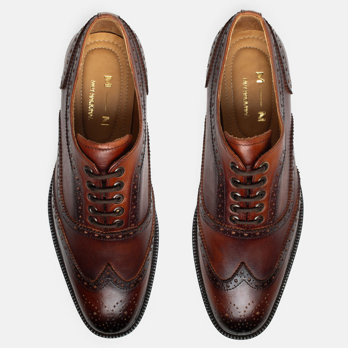 JUNCAL oxford brogue london detalle perforado tradicional
