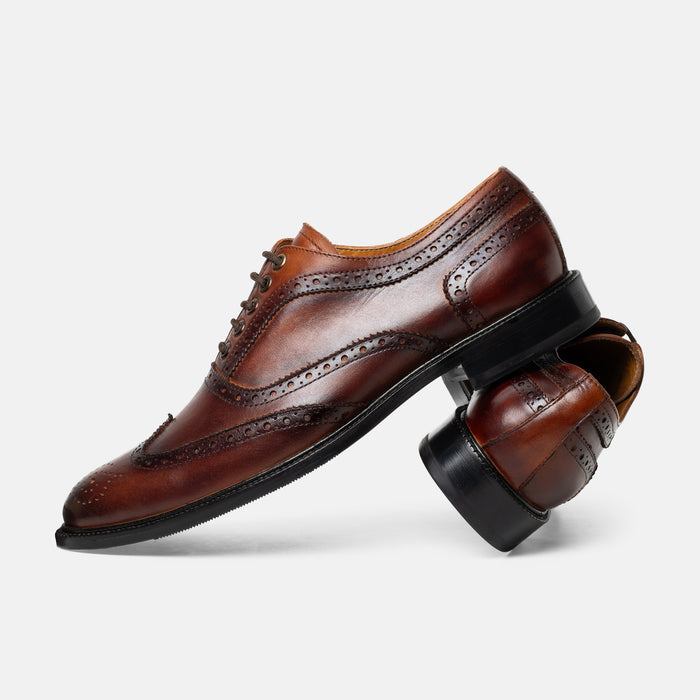 JUNCAL oxford brogue london detalle lateral construcción artesanal México