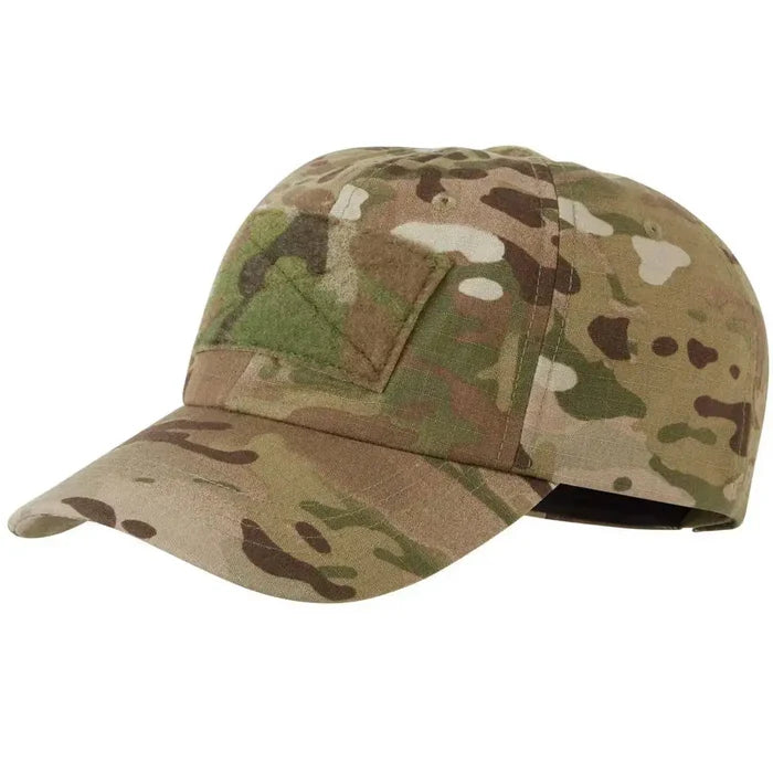 Keela Operators Ball Cap in Multicam, a tactical baseball cap designed for military use with durable fabric and camouflage pattern for sun protection.  from  John Bull Clothing