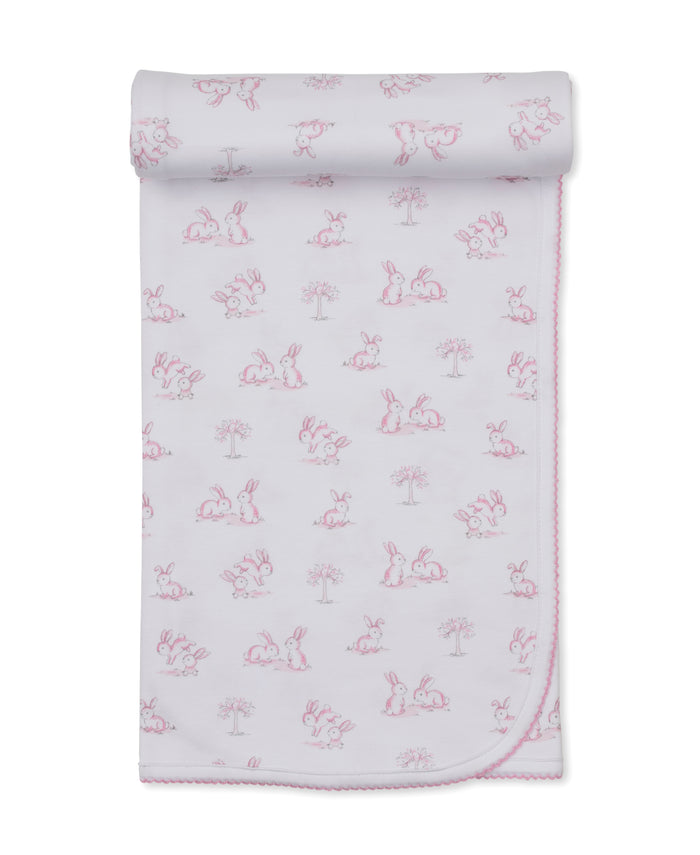 Kissy Kissy - Blanket - Springtime Bunny Fun Pink