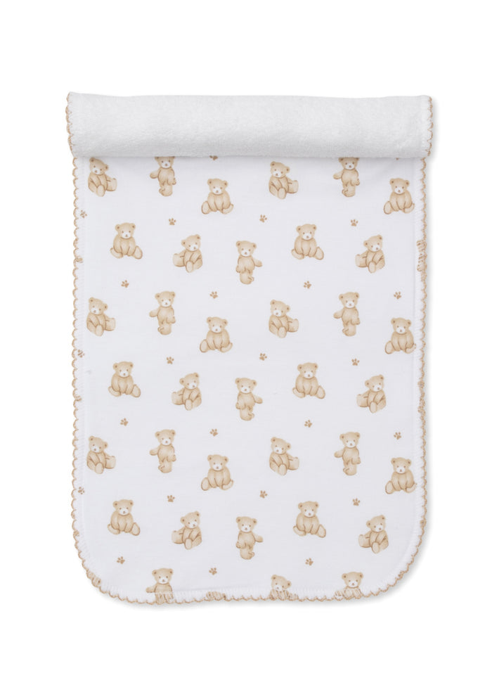 Kissy Kissy - Burp Cloth - Brown Teddy Bear Time