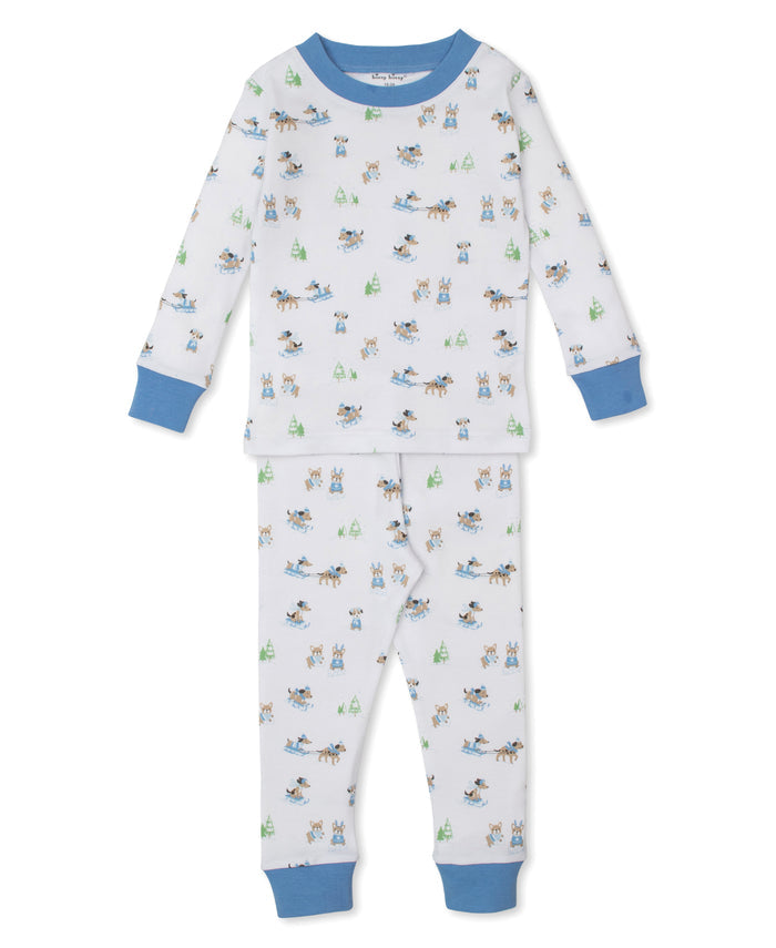 Kissy Kissy - Pajama Set - Blue Puppy's Sleigh Ride