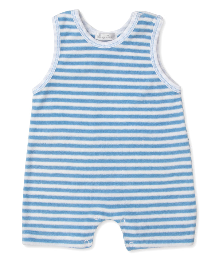 Kissy Kissy - Terry Romper - Cabana Blue Stripe