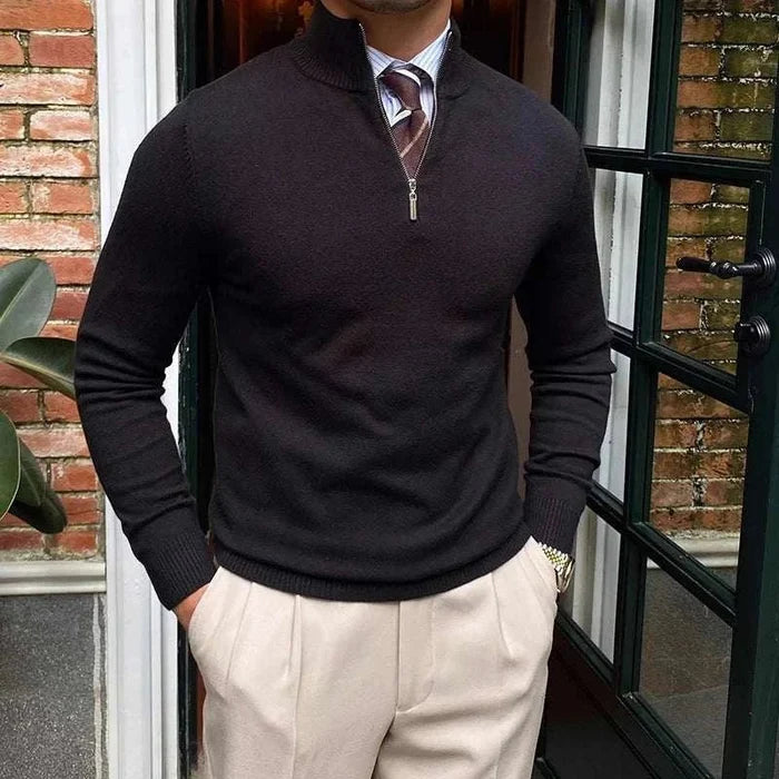 Knitted jumper fall sweater - AntoniosClothing - Black
