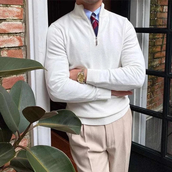 Knitted jumper fall sweater - AntoniosClothing - White