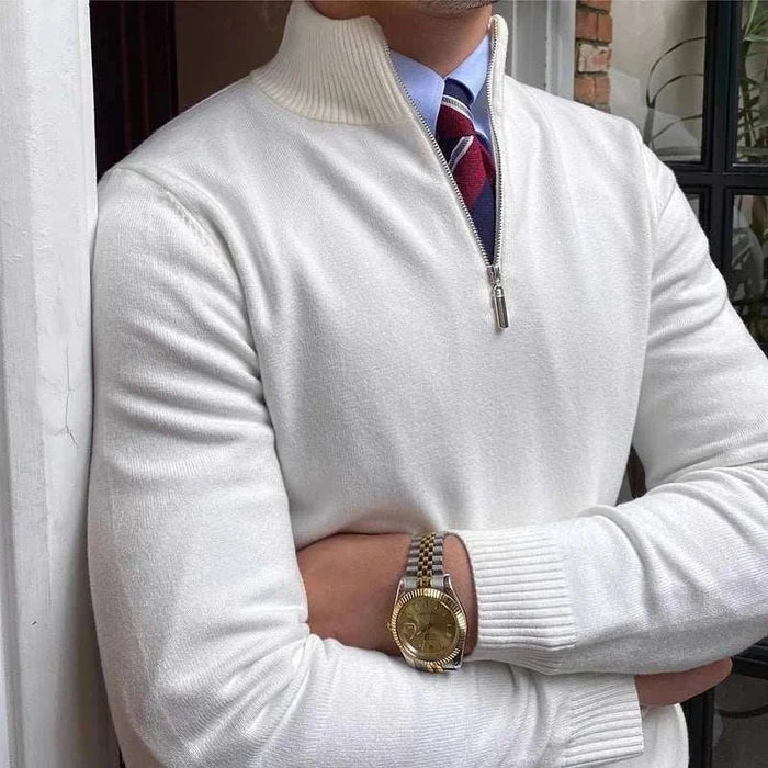 Knitted jumper fall sweater - AntoniosClothing - White