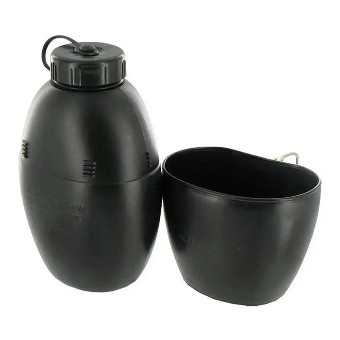Kombat 58 Pattern Black Water Bottle and Mug Canteen - John Bull Clothing  from  John Bull Clothing