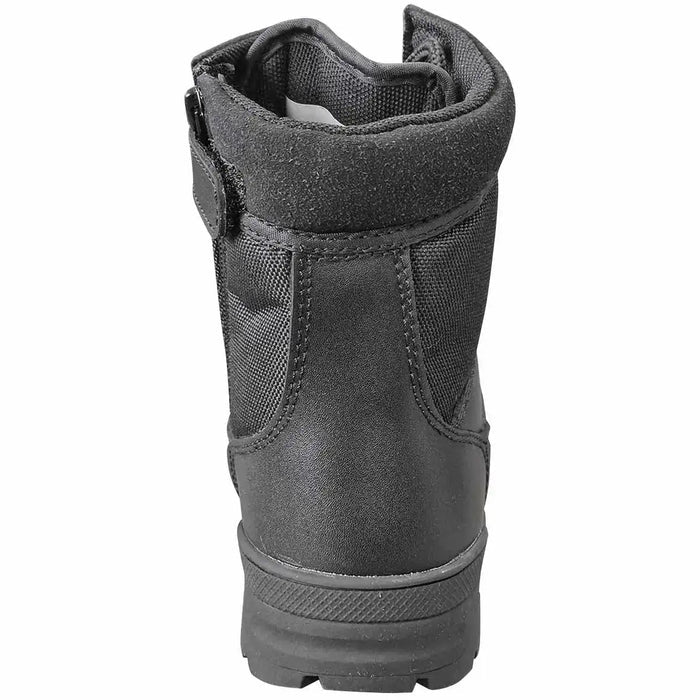 Rear view of Kombat Kids Half Leather Patrol Black Boot highlighting padded heel and sturdy construction for long-lasting wear.  from  John Bull Clothing   from  John Bull Clothing