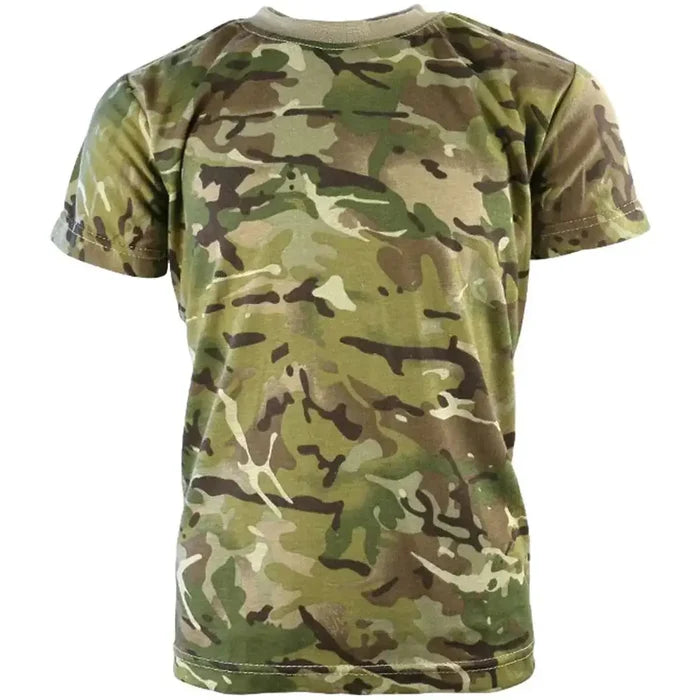 Kids Army Camo T-Shirt in green camouflage for children, casual military style apparel  from  John Bull Clothing