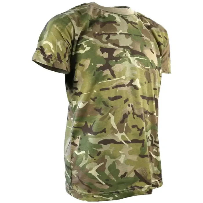 Kids Army Camo T-Shirt in tan camouflage for children, casual military style apparel  from  John Bull Clothing