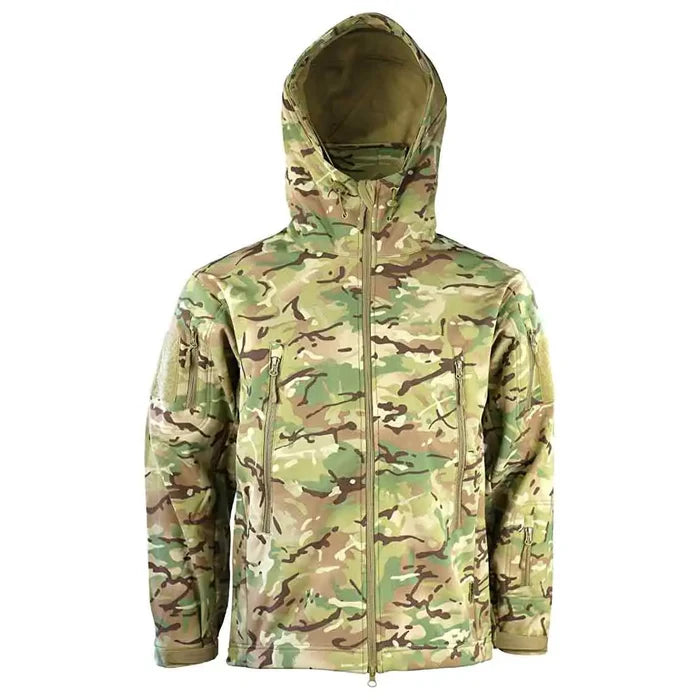 Kombat Patriot Soft Shell Jacket Front with Hood  from  John Bull Clothing