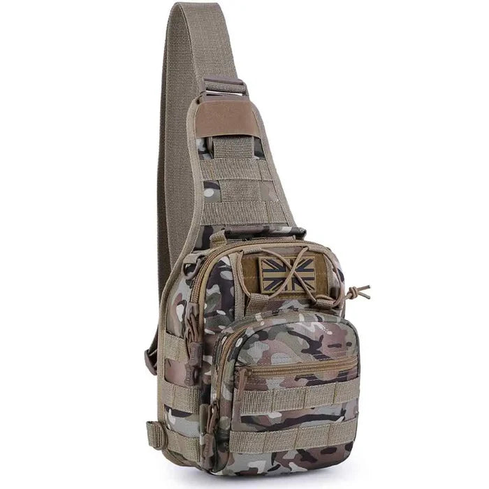 Versatile Kombat Ranger Sling Bag BTP with 3L capacity, featuring MOLLE webbing and durable polyester fabric for tactical and adventure needs.  from  John Bull Clothing