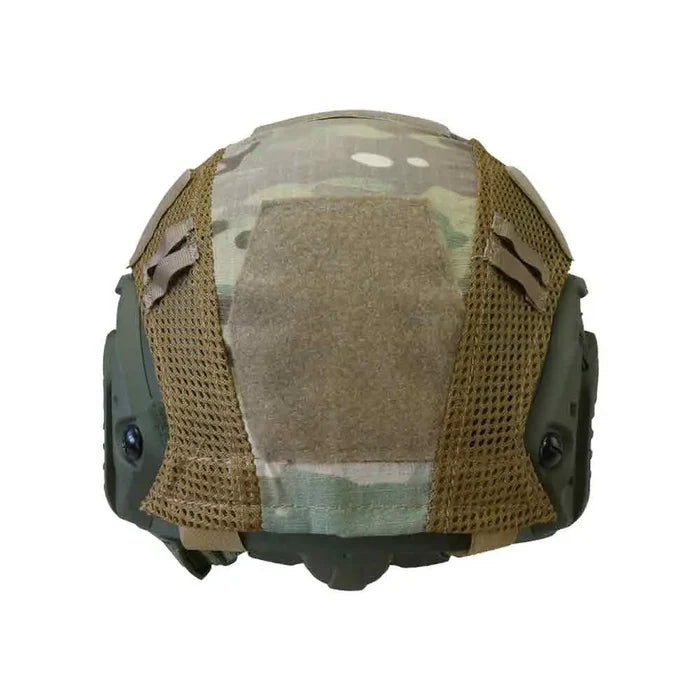 Multicam Kombat Tactical Fast Helmet Cover with Velcro panels for patches and accessories. Designed for a secure fit on Fast Helmets.  from  John Bull Clothing