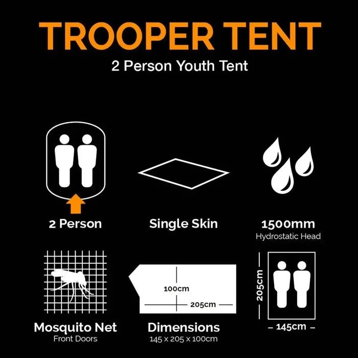 Kombat Trooper 2 Person Camping Tent BTP - John Bull Clothing  from  John Bull Clothing