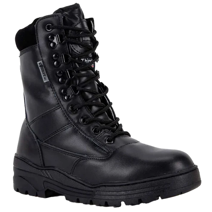Single Kombat UK All Leather Patrol Boot in Black featuring reinforced toe, padded collar, and durable lacing system | John Bulls  from  John Bull Clothing