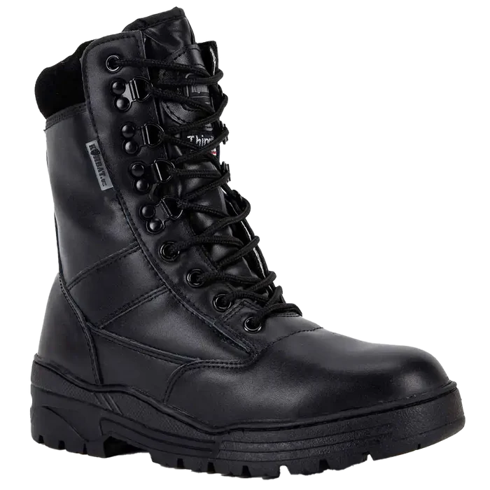 Single Kombat UK All Leather Patrol Boot in Black featuring reinforced toe, padded collar, and durable lacing system | John Bulls  from  John Bull Clothing   from  John Bull Clothing