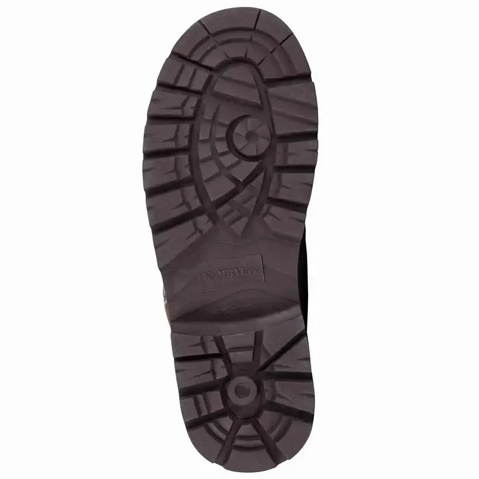Close-up of the outsole of Kombat UK Leather Patrol Boots MoD Brown highlighting deep tread pattern for traction and stability on rugged terrain.  from  John Bull Clothing