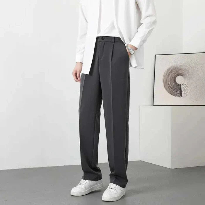 Korean chino pants - AntoniosClothing - Dark grey