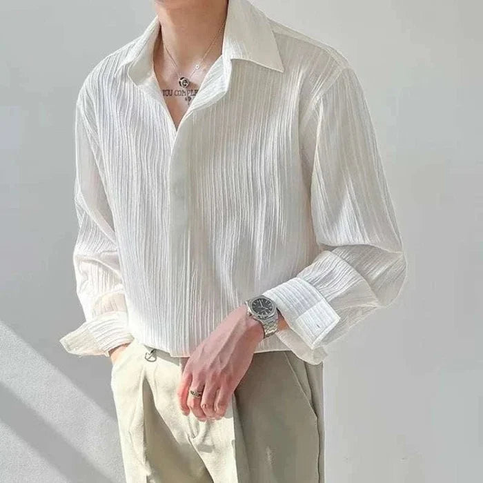 Korean design loose shirt - AntoniosClothing - White